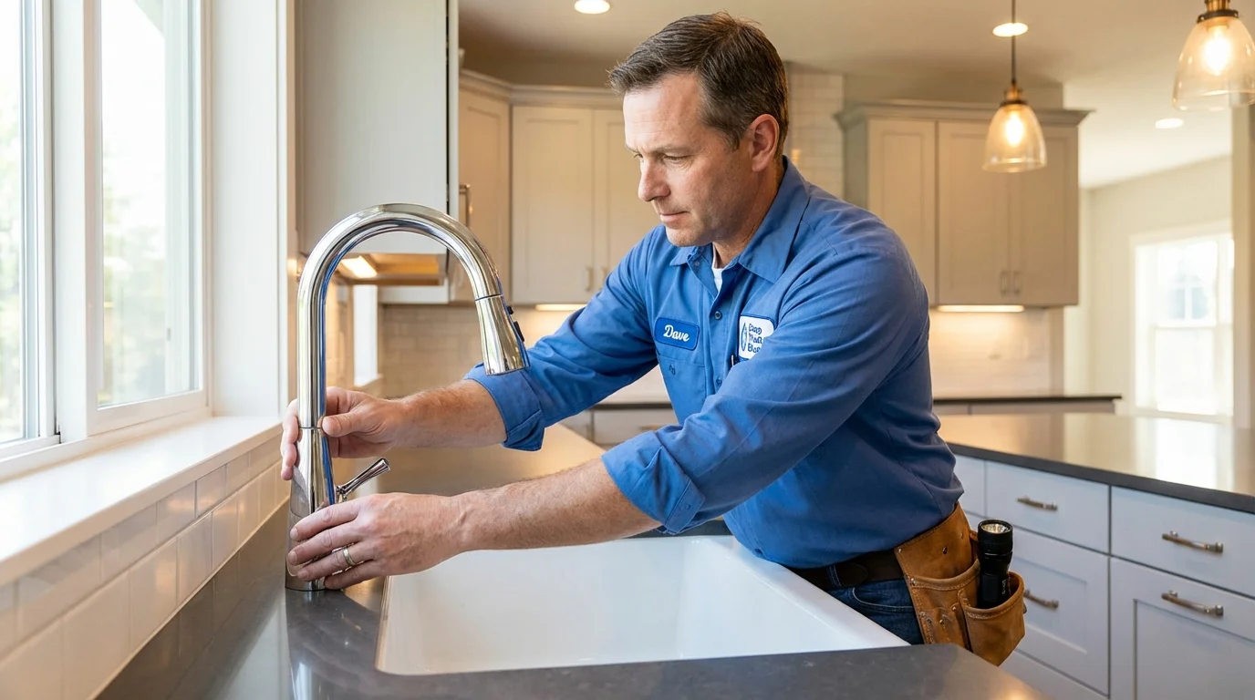 Kitchen faucet installation by Johns Plumbing LLC in Mount Clemens